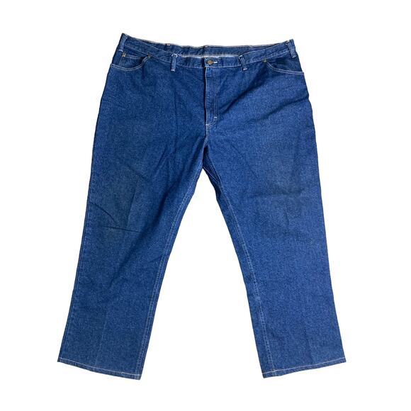 Vintage Blue Denim Jeans Size 48 Waist Relaxed Straight Fit‎ Plus - Picture 1 of 12
